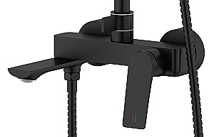 Душевая система Azario Lursy AZ-K2349B черная матовая купить в интернет-магазине сантехники Sanbest