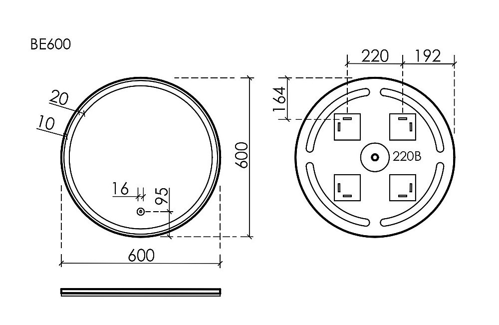 Зеркало Sancos Bella BE600 белое в ванную от интернет-магазине сантехники Sanbest
