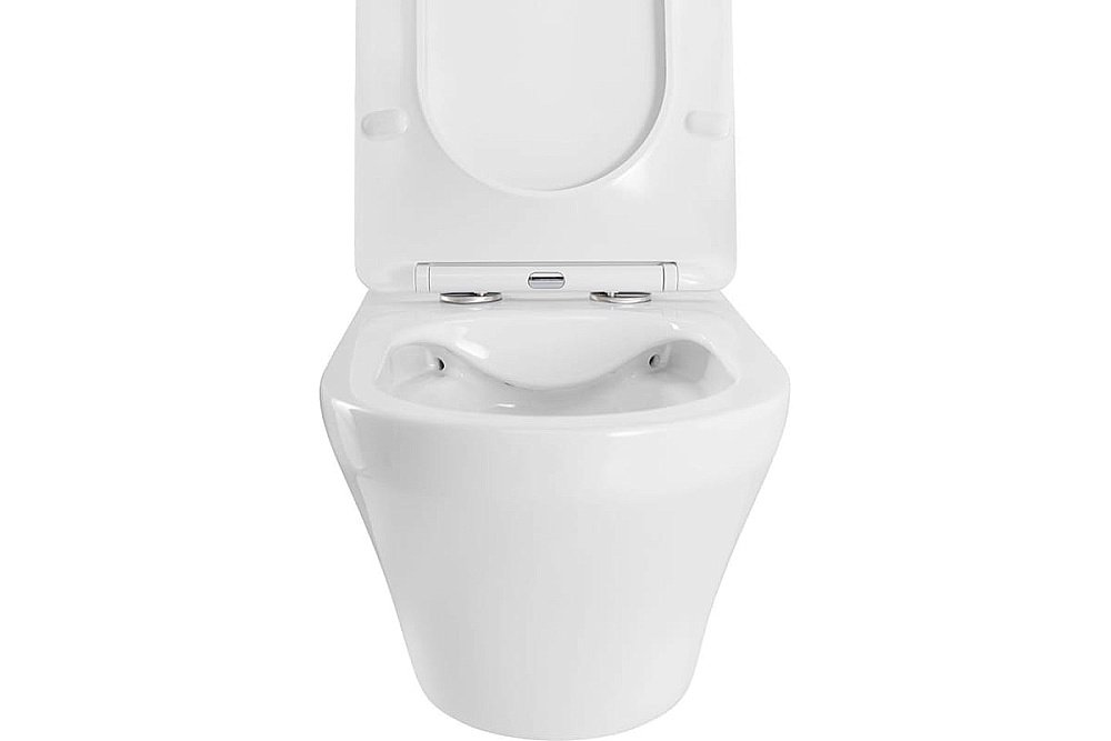 Унитаз подвесной Art&Max GINA AM218CHR/SC белый, с сиденьем микролифт, безободковый купить в интернет-магазине Sanbest