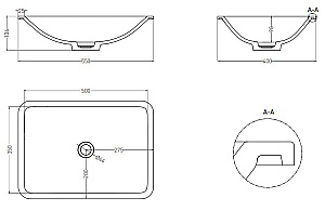 Раковина Salini MAREA 06 S-Sense 1802106G 55 белая купить в интернет-магазине Sanbest