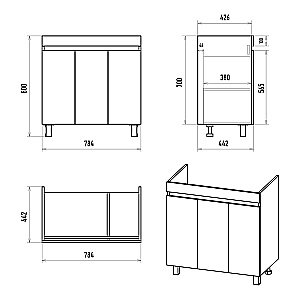 Тумба с раковиной Misty Енисей - 80 Э-Ени01080-012 белая для ванной в интернет-магазине Sanbest