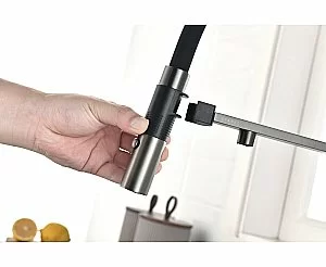 Смеситель для кухни Paulmark Gravity Gr213888-GM вороненая сталь купить в интернет-магазине сантехники Sanbest