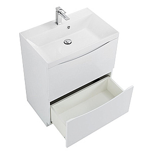 Тумба с раковиной BelBagno 70 MARINO-700-2C-PIA-BL-P+BB700/450-LV-ART-AST-NERO Bianco Lucido для ванной в интернет-магазине Sanbest
