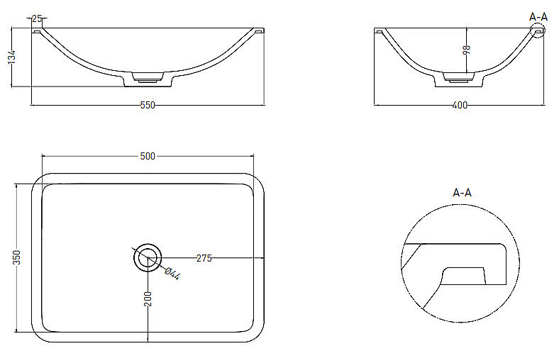 Раковина Salini MAREA 06 S-Sense 1802106G 55 белая купить в интернет-магазине Sanbest