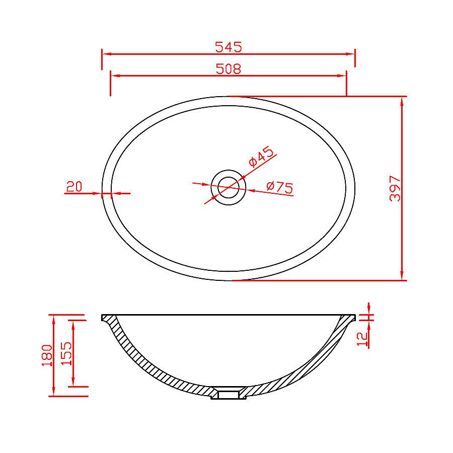 Раковина под столешницу Montebianco PIETRO DUE 11023 белая матовая купить в интернет-магазине Sanbest