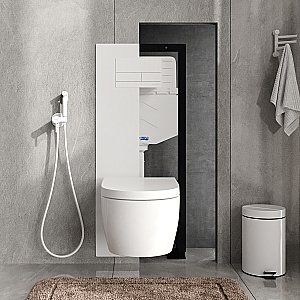 Инсталляция для унитаза WasserKraft Glan 66TLT.010.ME.WH.WM04 с белой матовой кнопкой купить в интернет-магазине сантехники Sanbest