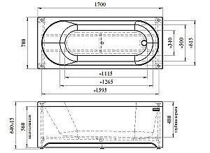Ванна акриловая Vannesa Виктория 2-78-0-0-1-245Р 170х70 купить в интернет-магазине Sanbest