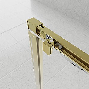 Душевой уголок Veconi Evo 100SP G 120x120 стекло прозрачное/профиль брашированное золото купить в интернет-магазине Sanbest