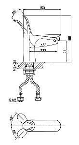 Смеситель для раковины D&K Venice Baciano DA1032159 купить в интернет-магазине сантехники Sanbest