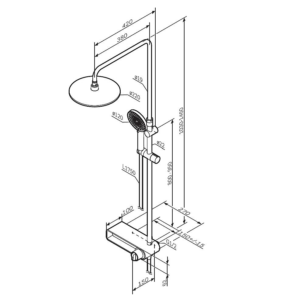 Душевая система AM.PM X-Joy F0785A600 хром купить в интернет-магазине сантехники Sanbest