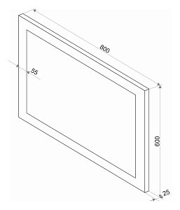 Зеркало с подсветкой Art&Max Soli AM-Sol-800-600-DS-F-H 80x60 в ванную от интернет-магазине сантехники Sanbest