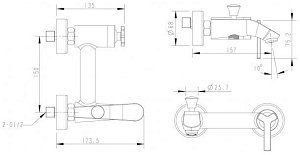 Смеситель для ванны Bravat WATERFALL F673107C-01 купить в интернет-магазине сантехники Sanbest