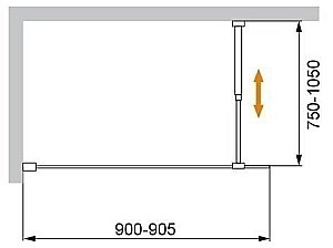 Шторка для ванны Cezares Liberta V-1 90x155 прозрачная купить в интернет-магазине Sanbest