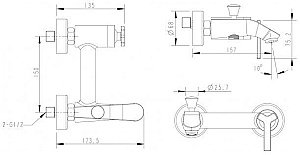Смеситель для ванны Bravat WATERFALL F673107C-01 купить в интернет-магазине сантехники Sanbest