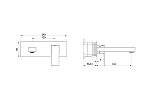 Смеситель для раковины встраиваемый WONZON & WOGHAND CUBE, Хром (WW-88869016-CR) купить в интернет-магазине сантехники Sanbest