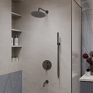 Душевая система Vincea Villa VSFW-1VL3GM вороненая сталь купить в интернет-магазине сантехники Sanbest