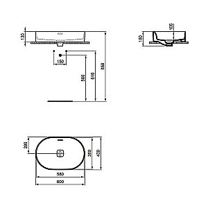 Раковина накладная Ideal Standard Strada II 60 T360401 белая купить в интернет-магазине Sanbest