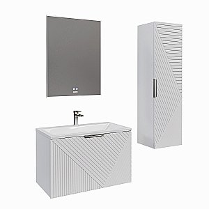 Тумба с раковиной подвесная Grossman БЛИСС 70 с 1 ящ, белая матовая для ванной в интернет-магазине Sanbest