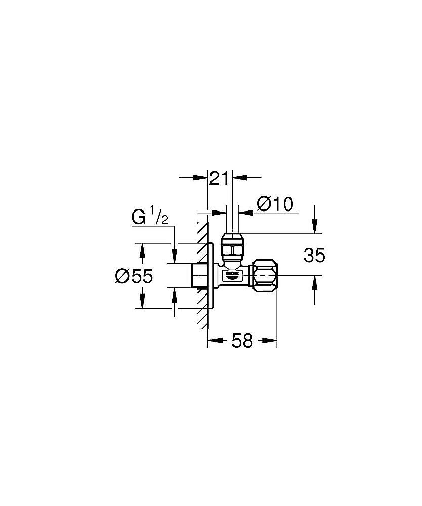 Угловой вентиль Grohe 22018000 купить в интернет-магазине сантехники Sanbest