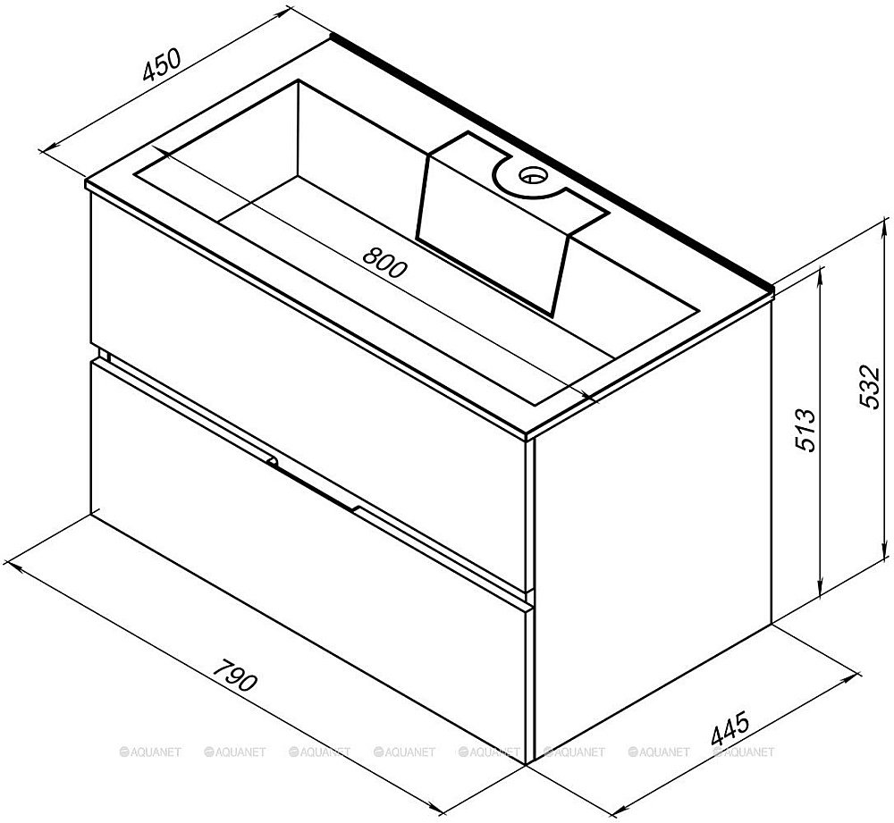 Тумба с раковиной Aquanet Алвита 235339 80 белый для ванной в интернет-магазине Sanbest
