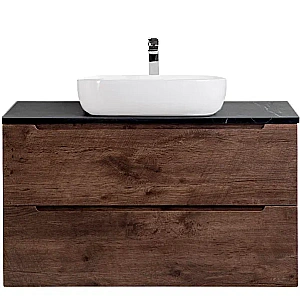 Тумба с раковиной и столешницей BelBagno ETNA 100 ETNA100RW-KEPMNO-1084-SET дуб Мавр для ванной в интернет-магазине Sanbest