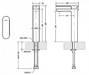 Смеситель для раковины Bravat GINA F165104C-A-ENG купить в интернет-магазине сантехники Sanbest