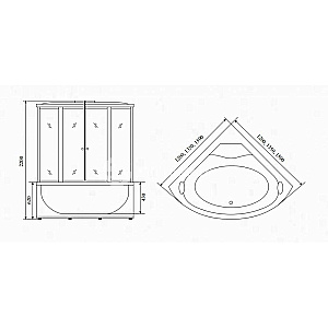 Душевая кабина Timo Lux T-7735 Fabric Glass 135х135 купить в интернет-магазине Sanbest