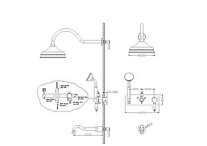 Душевая система Boheme Tradizionale Cromo 268-BSW хром/ручки черные Swarowski купить в интернет-магазине сантехники Sanbest