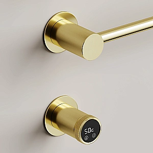 Полотенцесушитель электрический Sancos Linea SC14001BG брашированное золото купить в интернет-магазине сантехники Sanbest