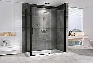 Душевой уголок ABBER Komfort AG93120B-S102B 120х100 стекло прозрачное/профиль черный купить в интернет-магазине Sanbest