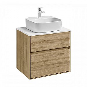 Тумба со столешницей Акватон Либерти 60 дуб эльвезия для ванной в интернет-магазине Sanbest