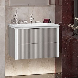 Тумба под раковину Опадирис Рубинно 00-00007340 80 серая глянцевая купить в интернет-магазине сантехники Sanbest