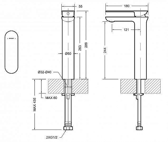 Смеситель для раковины Bravat GINA F165104C-A-ENG купить в интернет-магазине сантехники Sanbest