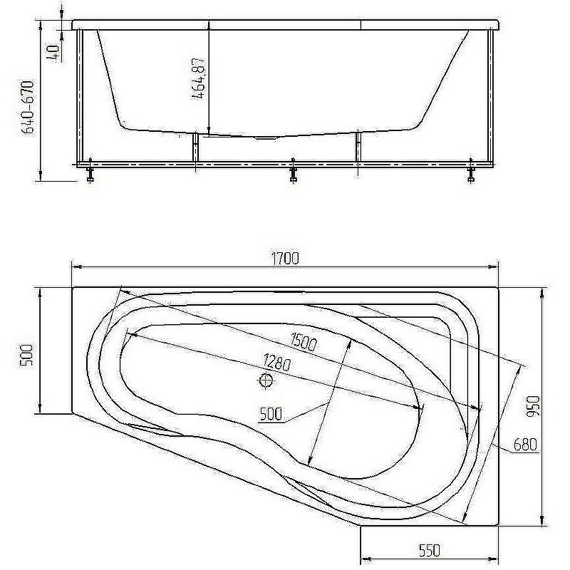 Ванна Aquatek Медея 170х95 белая с панелью купить в интернет-магазине Sanbest