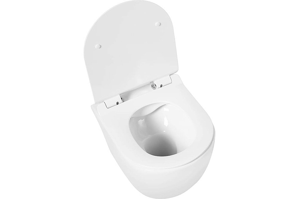 Унитаз подвесной Art&Max OVALE AM011CHR/SC белый, с сиденьем микролифт, безободковый купить в интернет-магазине Sanbest