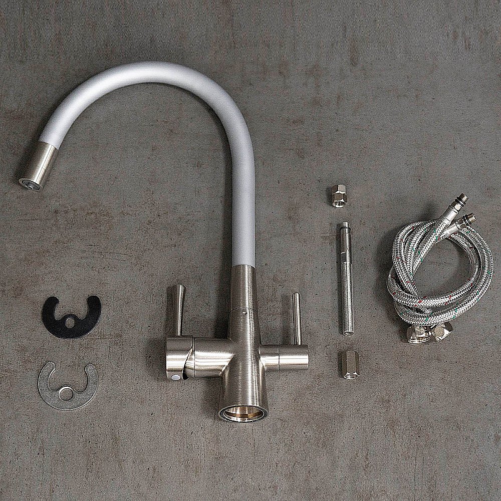 Смеситель для кухни Lemark Comfort LM3075BN-Silver никель/серебро купить в интернет-магазине сантехники Sanbest