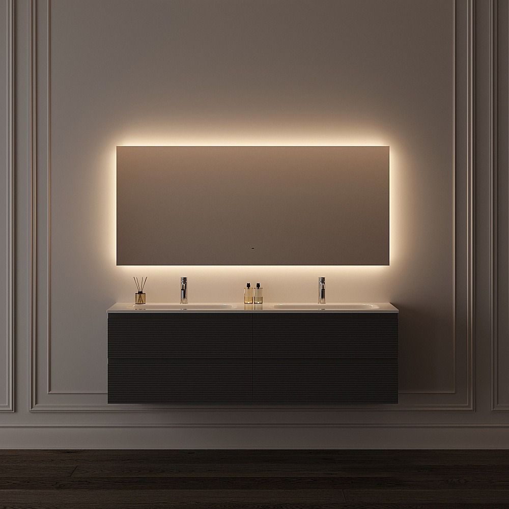 Зеркало с подсветкой Sancos Square 2.0 SQ2.1600 160х80 в ванную от интернет-магазине сантехники Sanbest