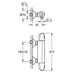 Термостат для душа Grohe Grohtherm 1000 New 34143003 купить в интернет-магазине сантехники Sanbest