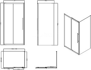 Душевой уголок Esbano Flex ESOGF119PSC 110х90 стекло прозрачное/профиль хром купить в интернет-магазине Sanbest