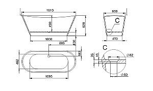 Ванна Holbi Afina Soft Rock 1.01.004.11.1 161x66 белая матовая купить в интернет-магазине Sanbest