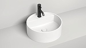 Раковина накладная Salini Armonia Top 02 130117G 45 из искусственного камня S-Sense, белая глянцевая купить в интернет-магазине Sanbest