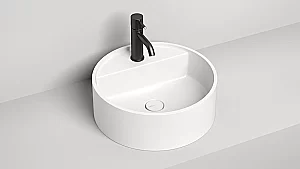 Раковина накладная Salini Armonia Top 02 130117G 45 из искусственного камня S-Sense, белая глянцевая купить в интернет-магазине Sanbest