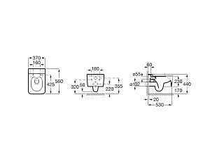 Унитаз подвесной Roca Inspira Square Rimless 346537620 купить в интернет-магазине Sanbest