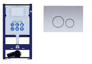 Инсталляция для унитаза Aquatek INS-0000016 с кнопкой KDI-0000019 хром матовый/хром купить в интернет-магазине сантехники Sanbest