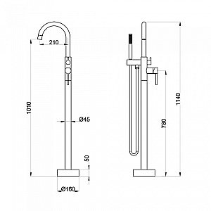 Смеситель для ванны Orange Steel M99-336ni купить в интернет-магазине сантехники Sanbest
