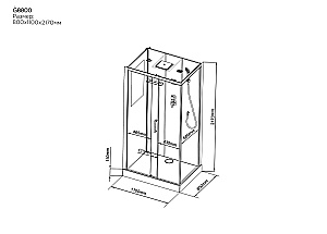 Душевая кабина Black&White Galaxy 110х80 8800E110 с гидромассажем, стекло прозрачное/профиль черный купить в интернет-магазине Sanbest