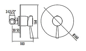 Смеситель для душа Creavit DFC2098 купить в интернет-магазине сантехники Sanbest
