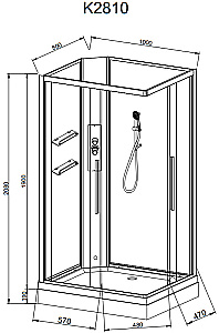 Душевая кабина AvaCan K Серия K2810N 100х80 без крыши купить в интернет-магазине Sanbest