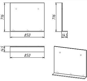 Зеркало с полкой Grossman ТЕНЗА 85 Веллингтон в ванную от интернет-магазине сантехники Sanbest