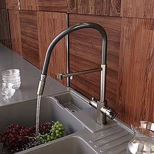 Смеситель для кухни Elghansa 56F5511-Gun оружейная сталь матовая купить в интернет-магазине сантехники Sanbest